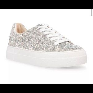 Betsy Johnson Sidney - iridescent stone sneakers